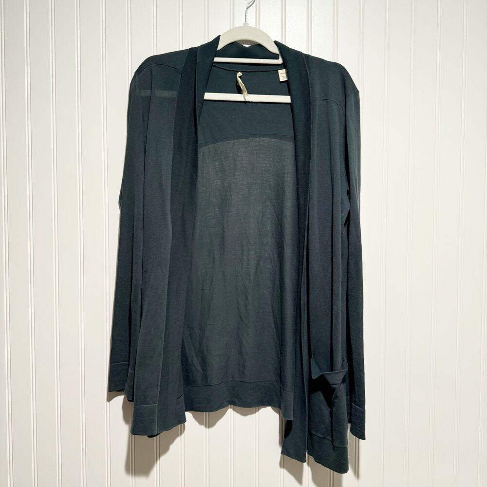 Inhabit Teal Cotton Lightweight Cardigan Size Small